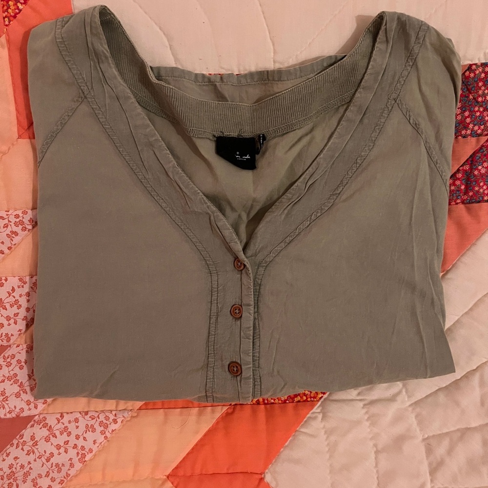 Urban Outfitters Green Button-Up Blouse